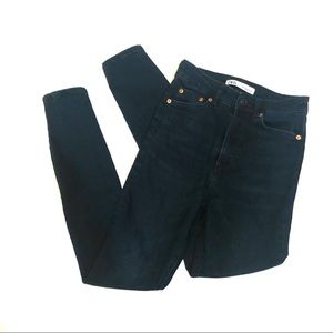 Zara 4 High Rise Super skinny dark blue jeans